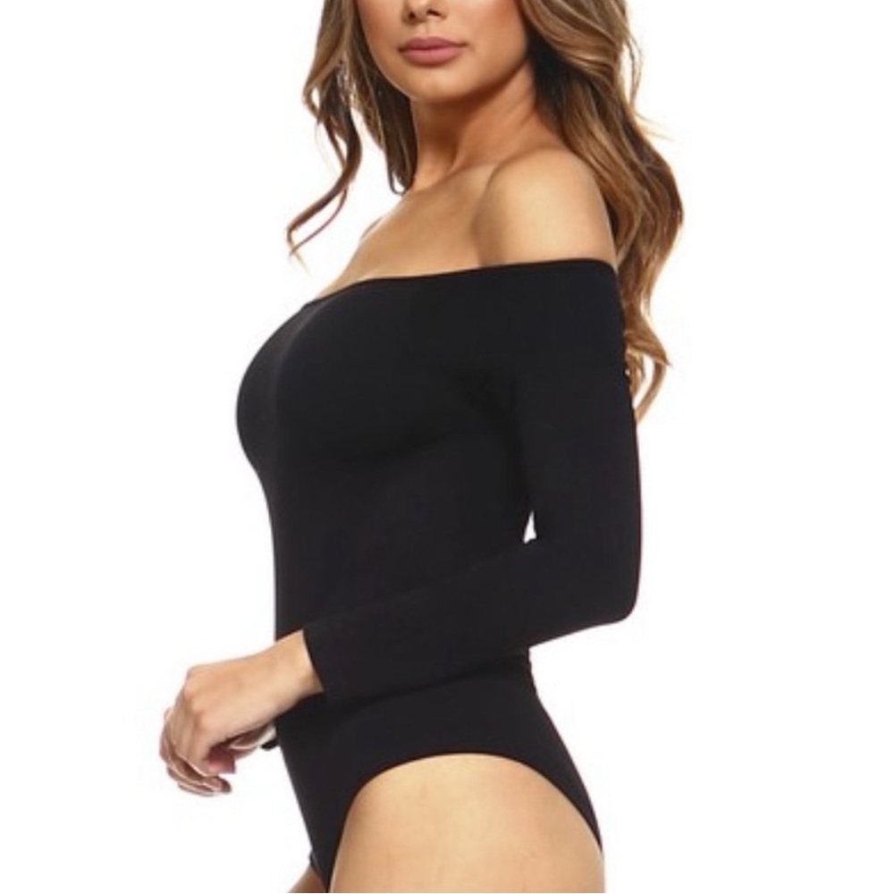 Off the Shoulder Long Sleeve Bodysuit One Size
